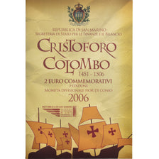 San Marino, 2 Euro, 2006, Rome, Christophe Colomb.FDC, MS(65-70), Bi-Metallic
