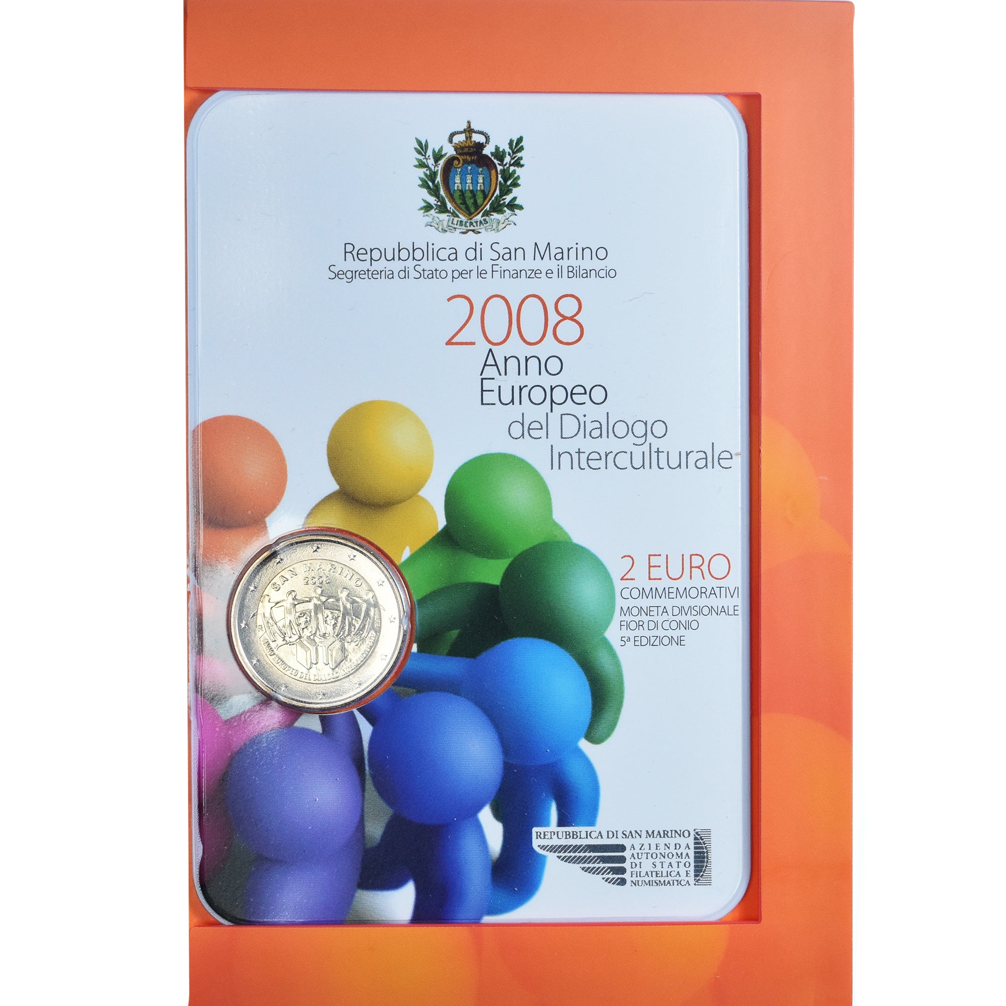 San Marino, 2 Euro, 2008, Rome, ANNO EUROPEO DEL DIALOGO INTERCULTURALE.BU