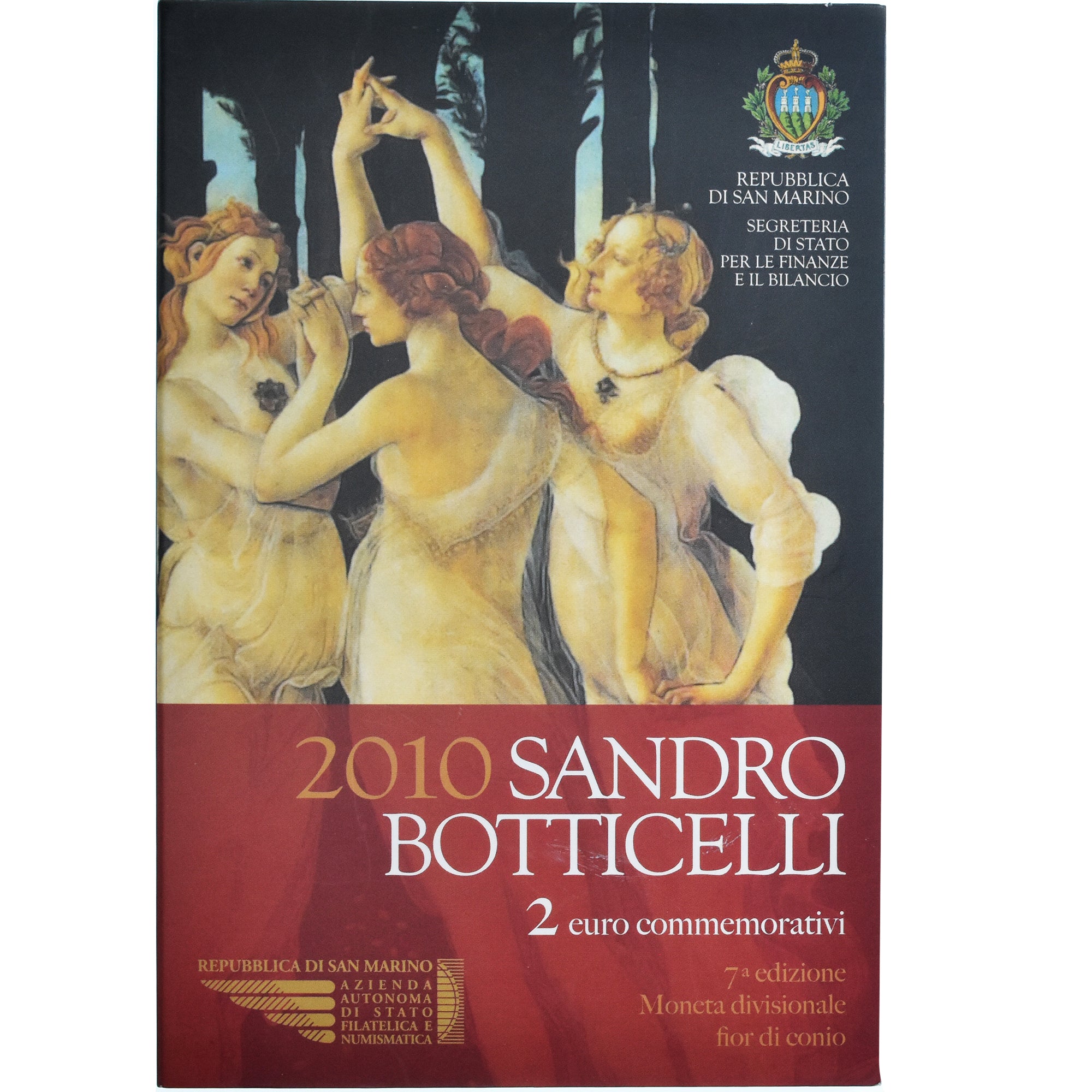 San Marino, 2 Euro, 2010, Rome, Sandro Botticelli., MS(65-70), Bi-Metallic