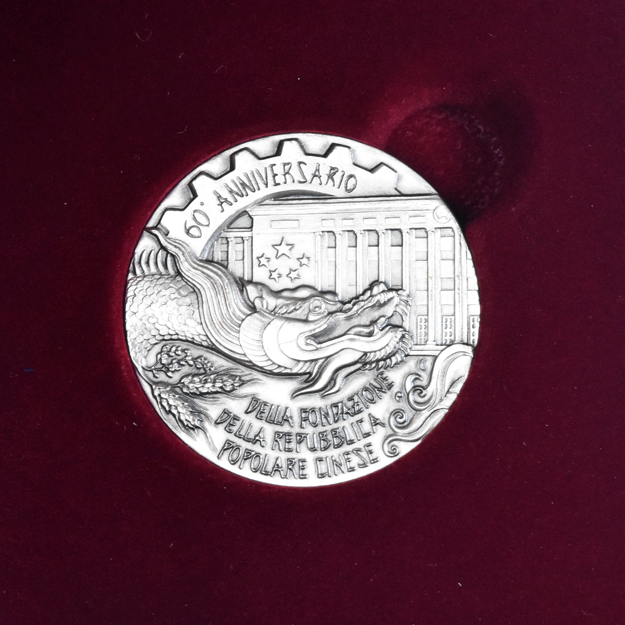 San Marino, Medal, Republic of China - 60th Anniversary, 2009, MS(64), Silver