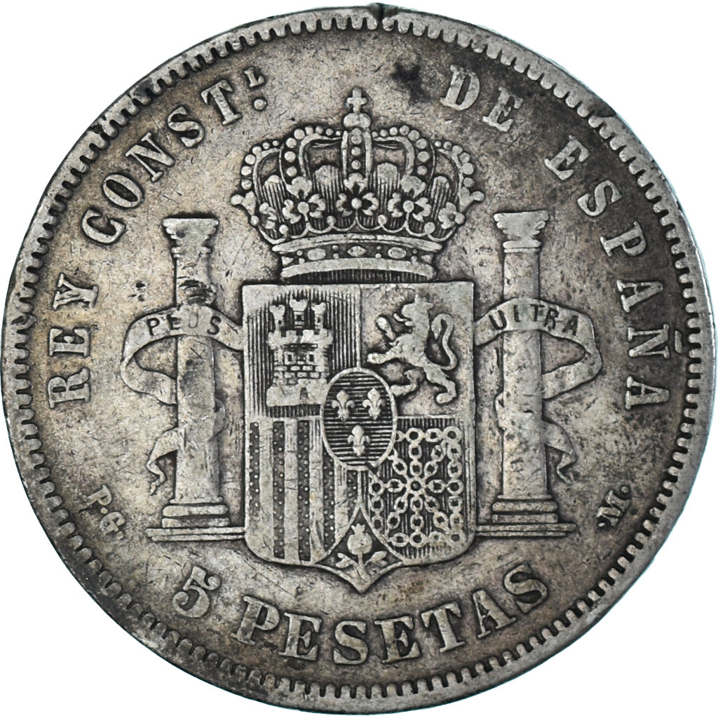Monnaie, Espagne, Alfonso XIII, 5 Pesetas, 1892, Madrid, TTB, Argent, KM:700