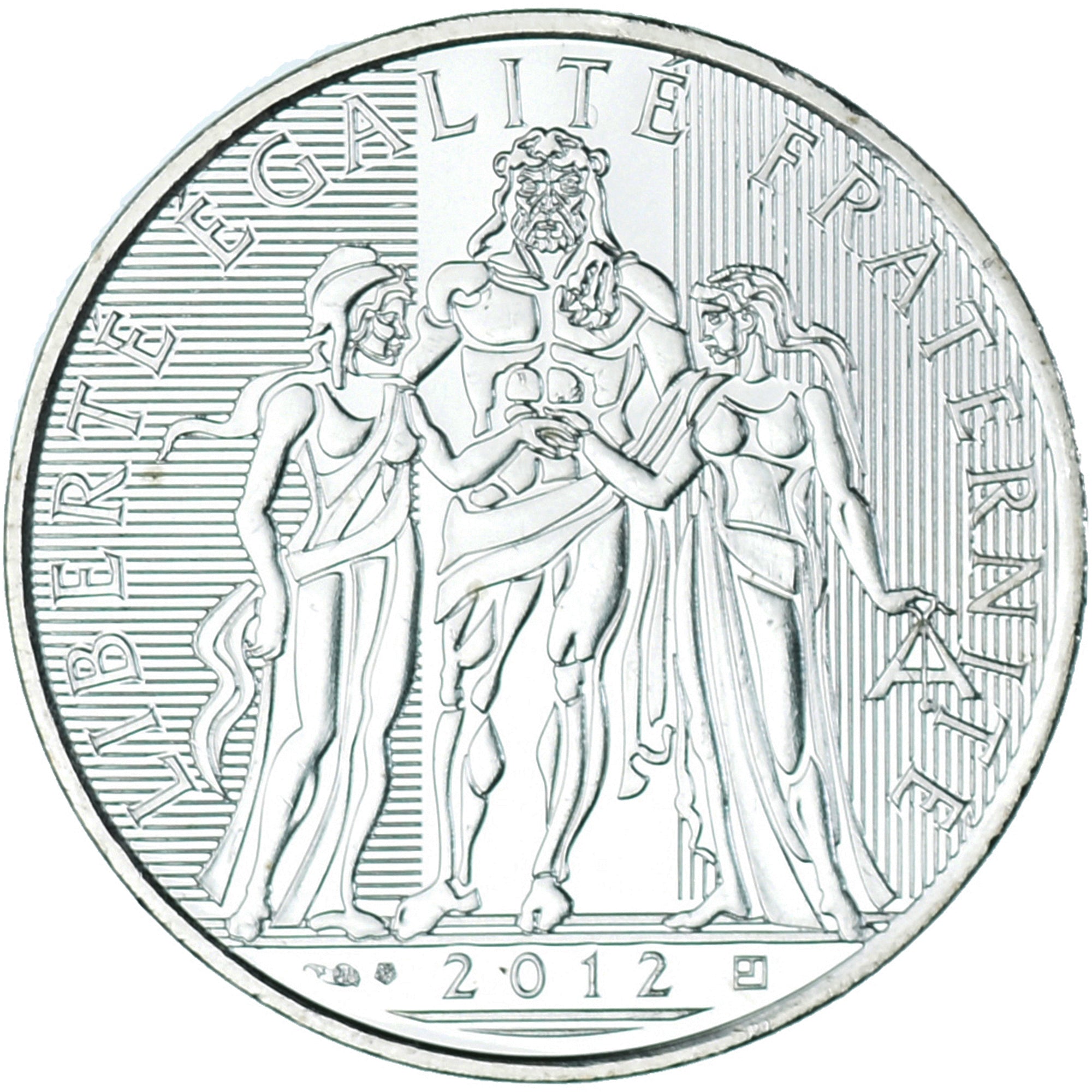 France, Hercule, 10 Euro, 2012, Paris, MS(64), Silver