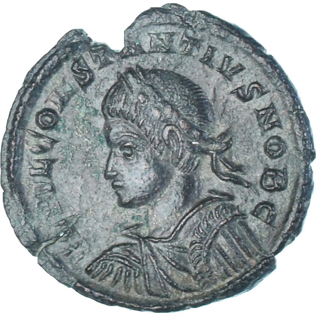 Moeda, Constantius II, Follis, 326, Trier, AU(50-53), Bronze, RIC:480