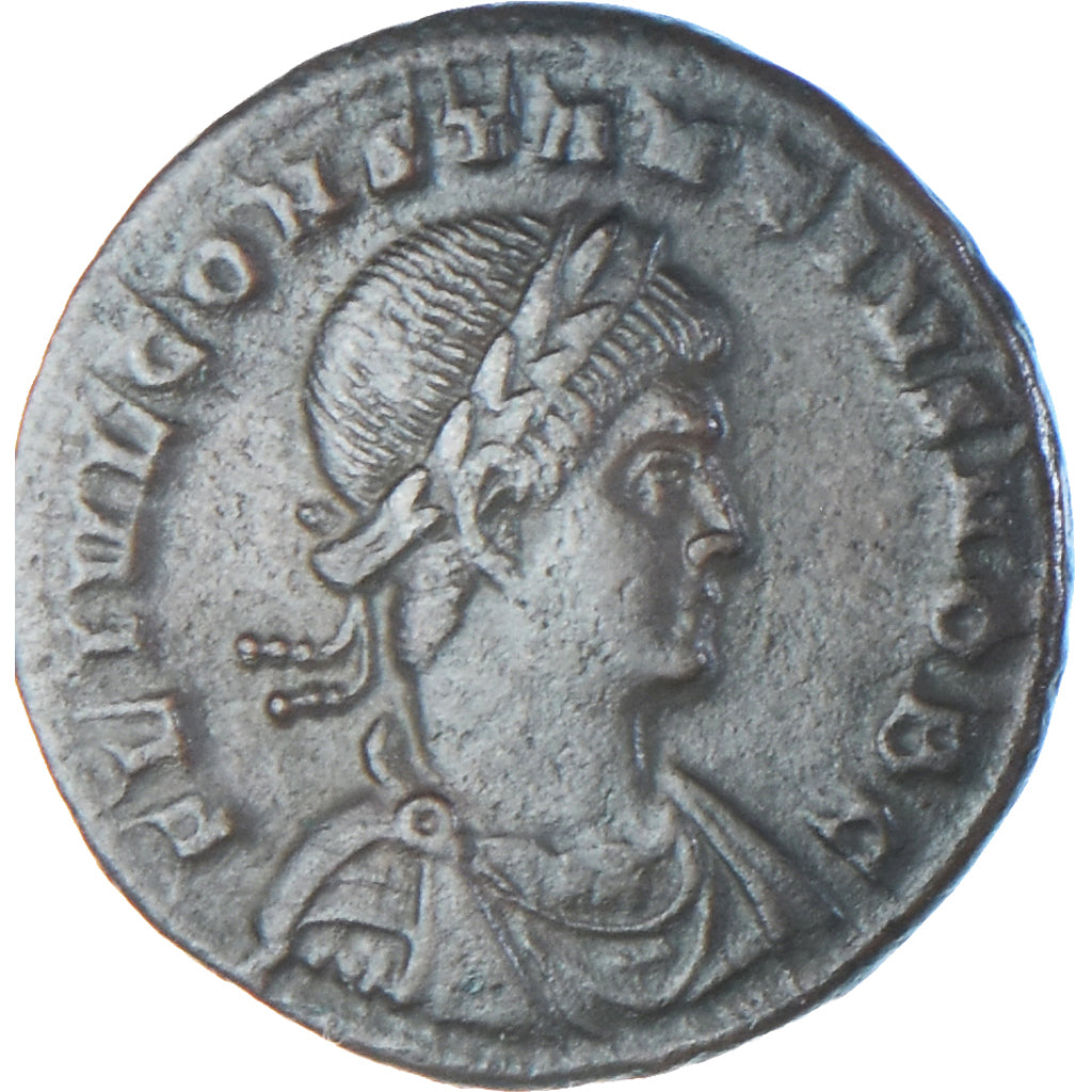 Moeda, Constantius II, Follis, 330-333, Constantinople, AU(50-53), Bronze