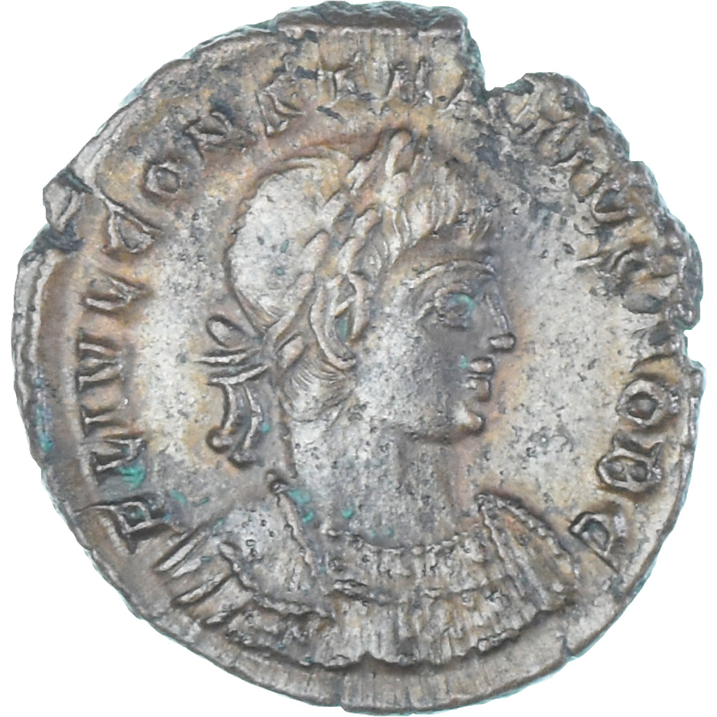 Moeda, Constantius II, Follis, 330-331, Trier, AU(50-53), Bronze, RIC:528