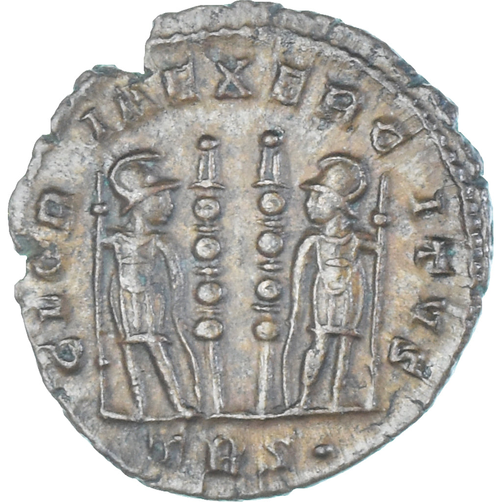 Moeda, Constantius II, Follis, 330-331, Trier, AU(50-53), Bronze, RIC:528