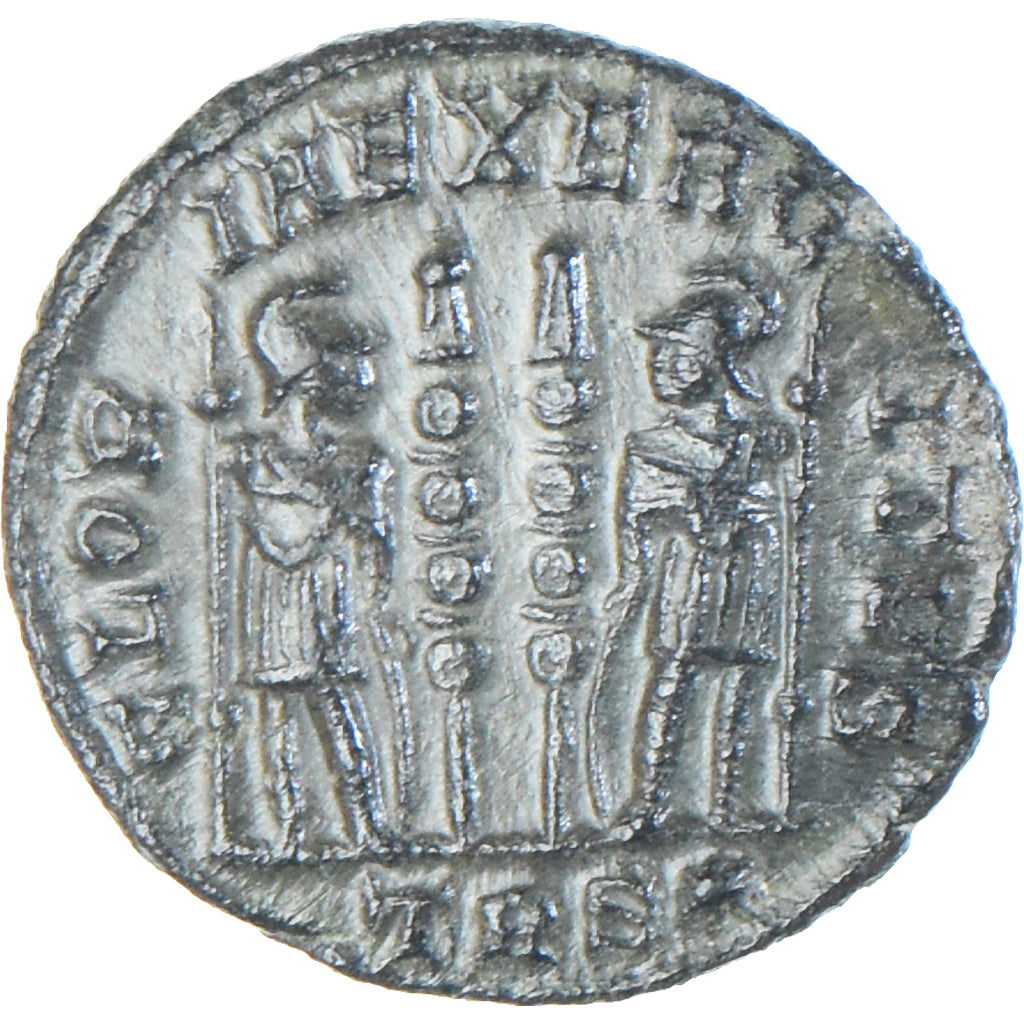 Moeda, Constantius II, Follis, 332-333, Trier, AU(50-53), Bronze, RIC:546