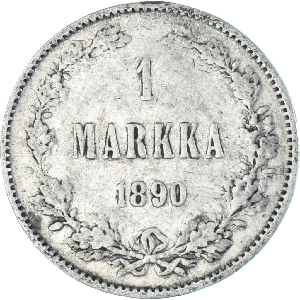Moneta, Finlandia, Alexander III, Markka, 1890, Helsinki, MB+, Argento, KM:3.2
