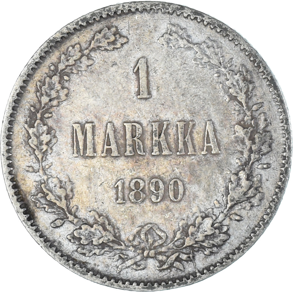 Coin, Finland, Alexander III, Markka, 1890, Helsinki, AU(50-53), Silver, KM:3.2