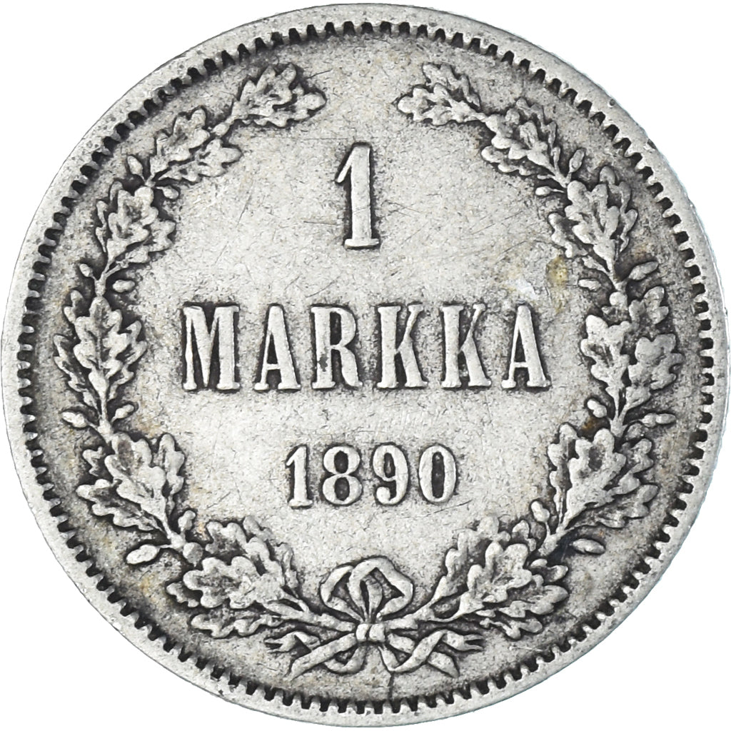 Coin, Finland, Alexander III, Markka, 1890, Helsinki, AU(50-53), Silver, KM:3.2