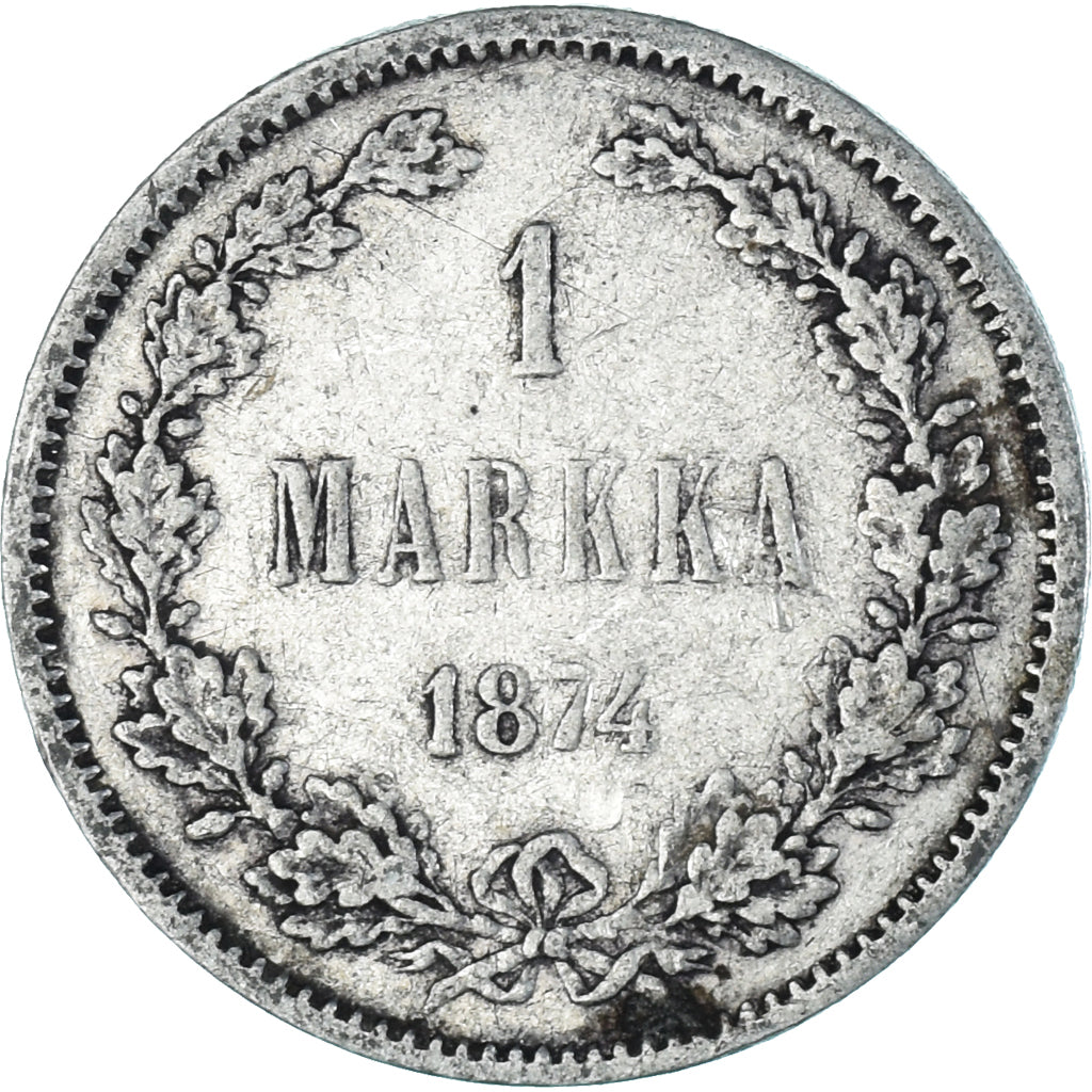 Coin, Finland, Alexander II, Markka, 1874, Helsinki, EF(40-45), Silver, KM:3.2