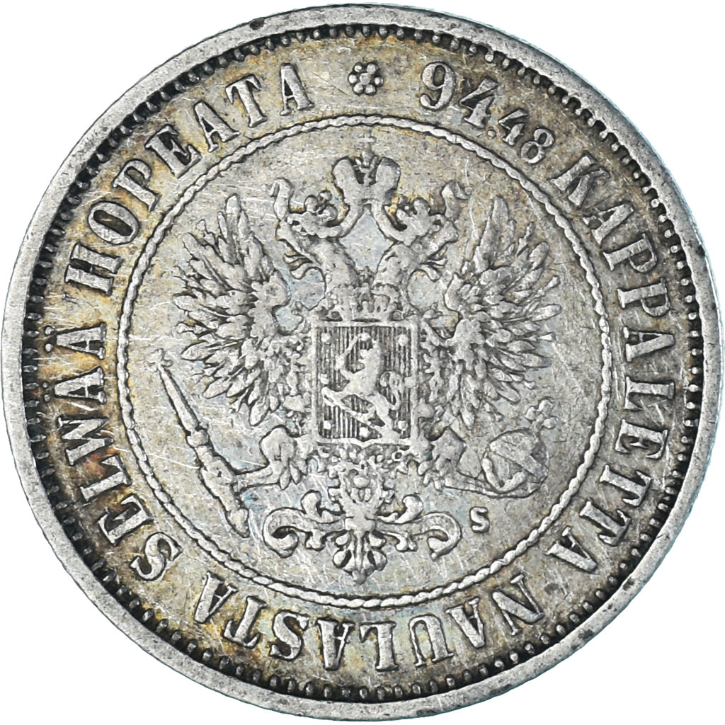 Coin, Finland, Alexander II, Markka, 1874, Helsinki, EF(40-45), Silver, KM:3.2
