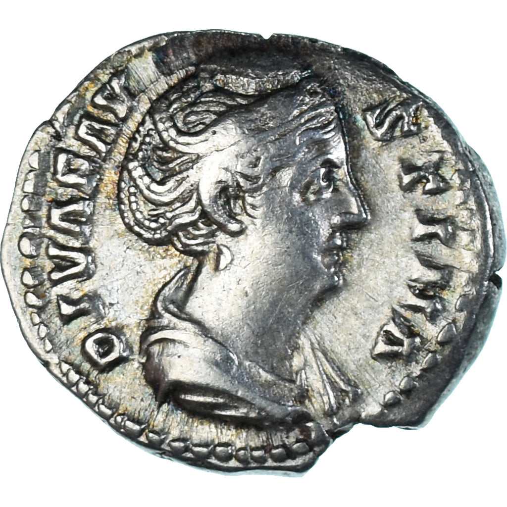 Coin, Diva Faustina I, Denarius, 141, Rome, AU(50-53), Silver, RIC:382A