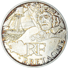 França, 10 Euro, 2012, Paris, Bretagne, MS(63), Prata