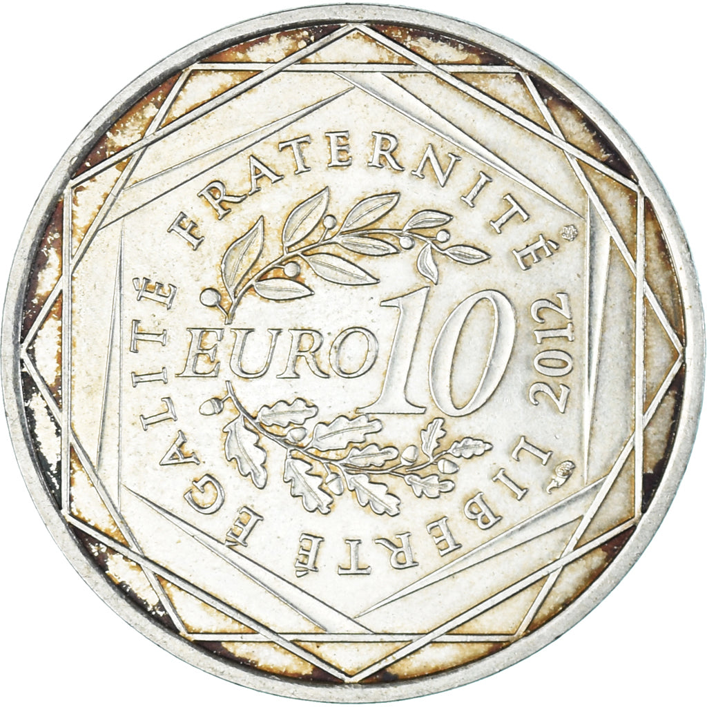 France, 10 Euro, 2012, Paris, Bretagne, MS(63), Silver