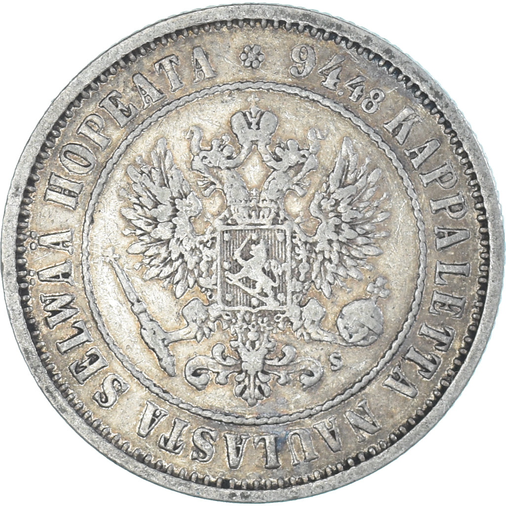 Coin, Finland, Alexander II, Markka, 1874, Helsinki, EF(40-45), Silver, KM:3.2