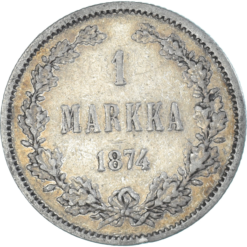 Coin, Finland, Alexander II, Markka, 1874, Helsinki, EF(40-45), Silver, KM:3.2