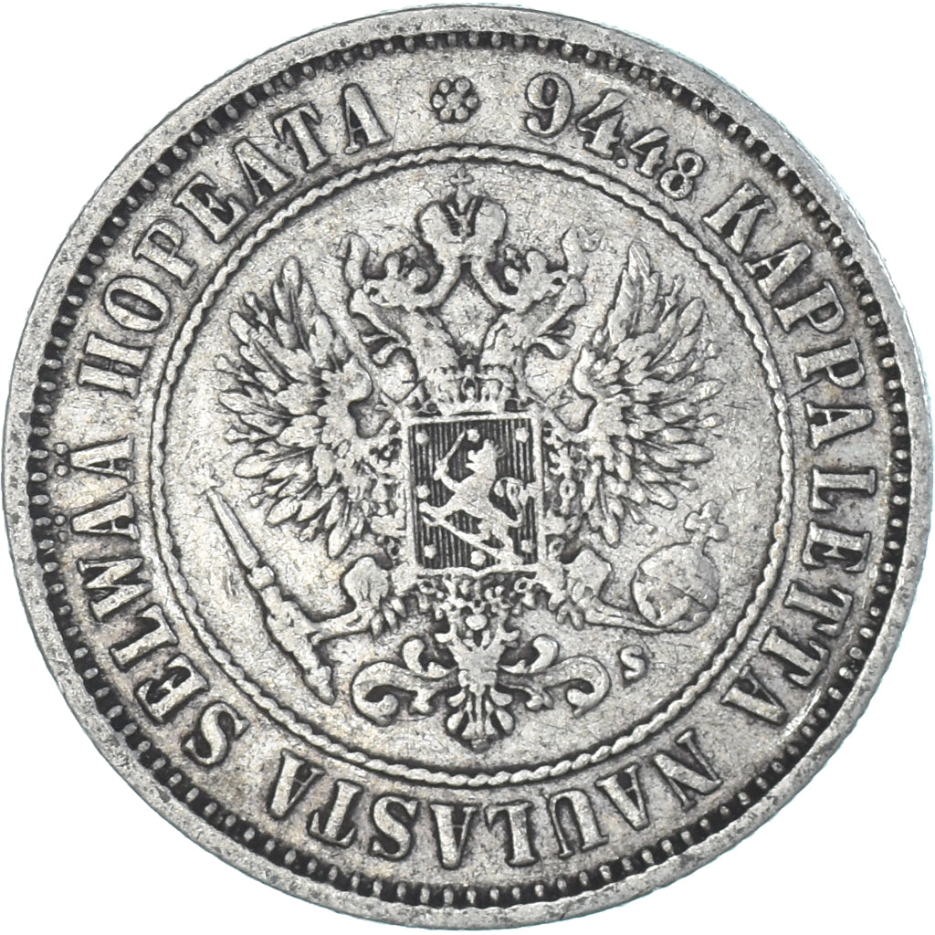 Coin, Finland, Alexander II, Markka, 1874, Helsinki, AU(50-53), Silver, KM:3.2