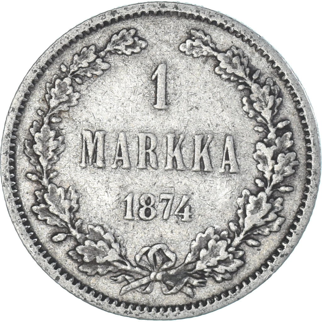 Coin, Finland, Alexander II, Markka, 1874, Helsinki, AU(50-53), Silver, KM:3.2