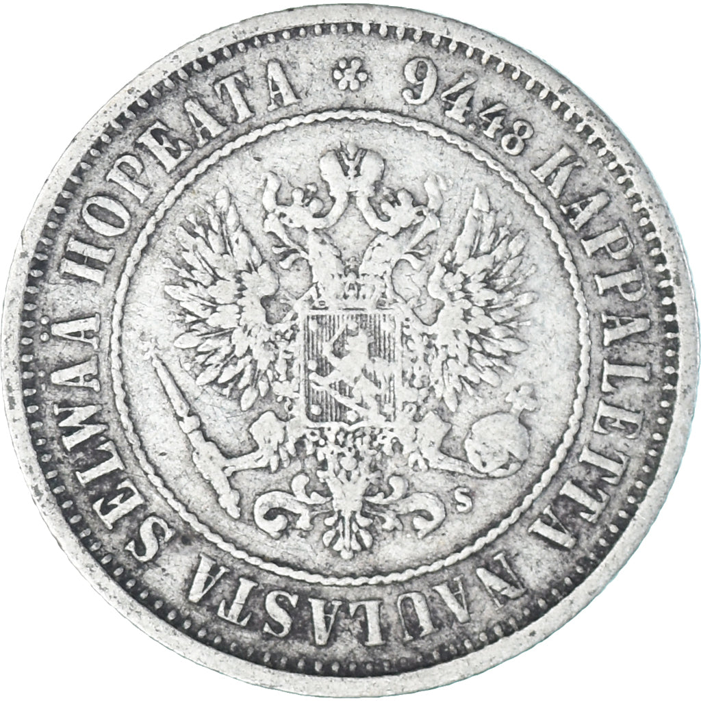 Monnaie, Finlande, Alexander II, Markka, 1874, Helsinki, TTB+, Argent, KM:3.2