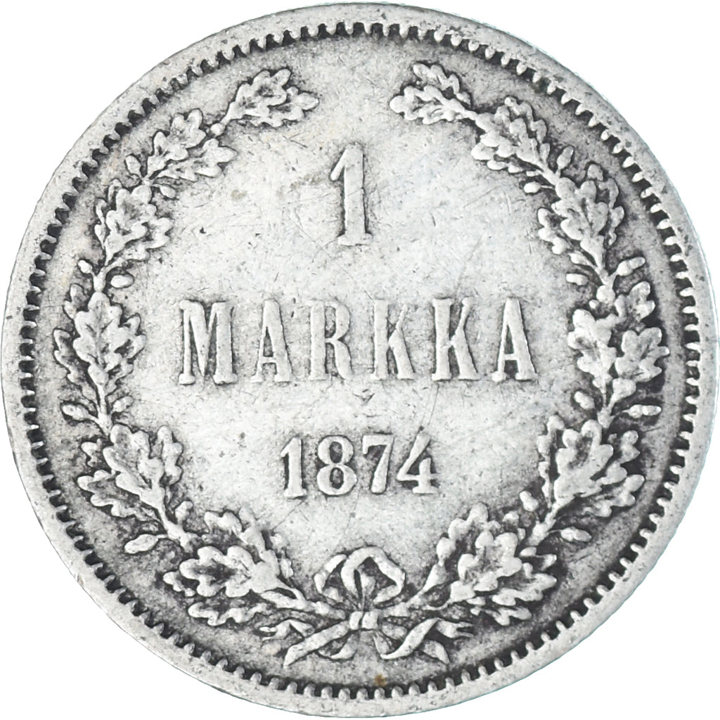 Monnaie, Finlande, Alexander II, Markka, 1874, Helsinki, TTB+, Argent, KM:3.2