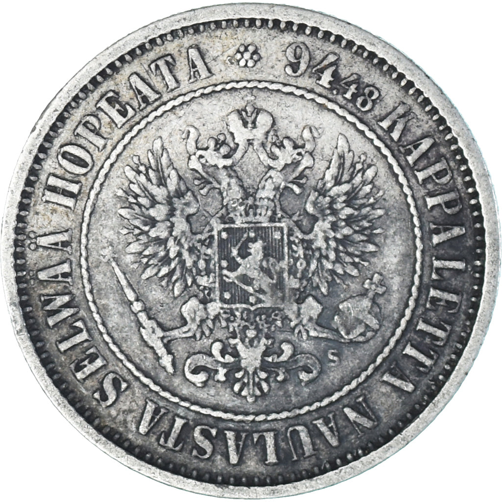 Coin, Finland, Alexander II, Markka, 1874, Helsinki, AU(50-53), Silver, KM:3.2