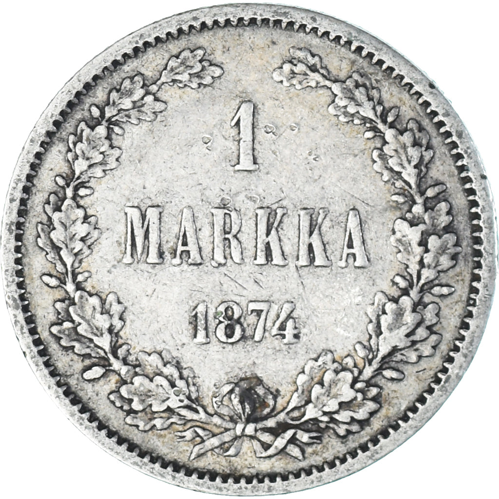 Coin, Finland, Alexander II, Markka, 1874, Helsinki, AU(50-53), Silver, KM:3.2