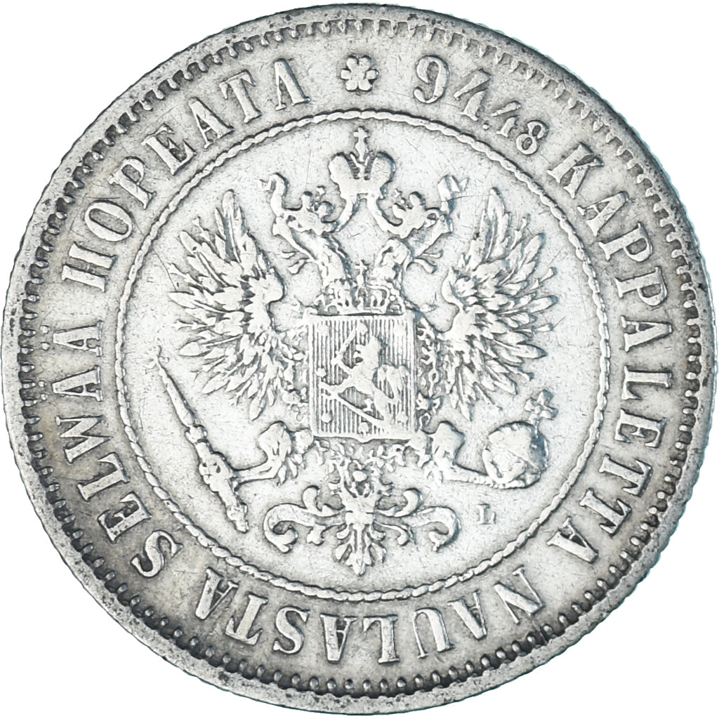 Coin, Finland, Alexander III, Markka, 1890, Helsinki, EF(40-45), Silver, KM:3.2