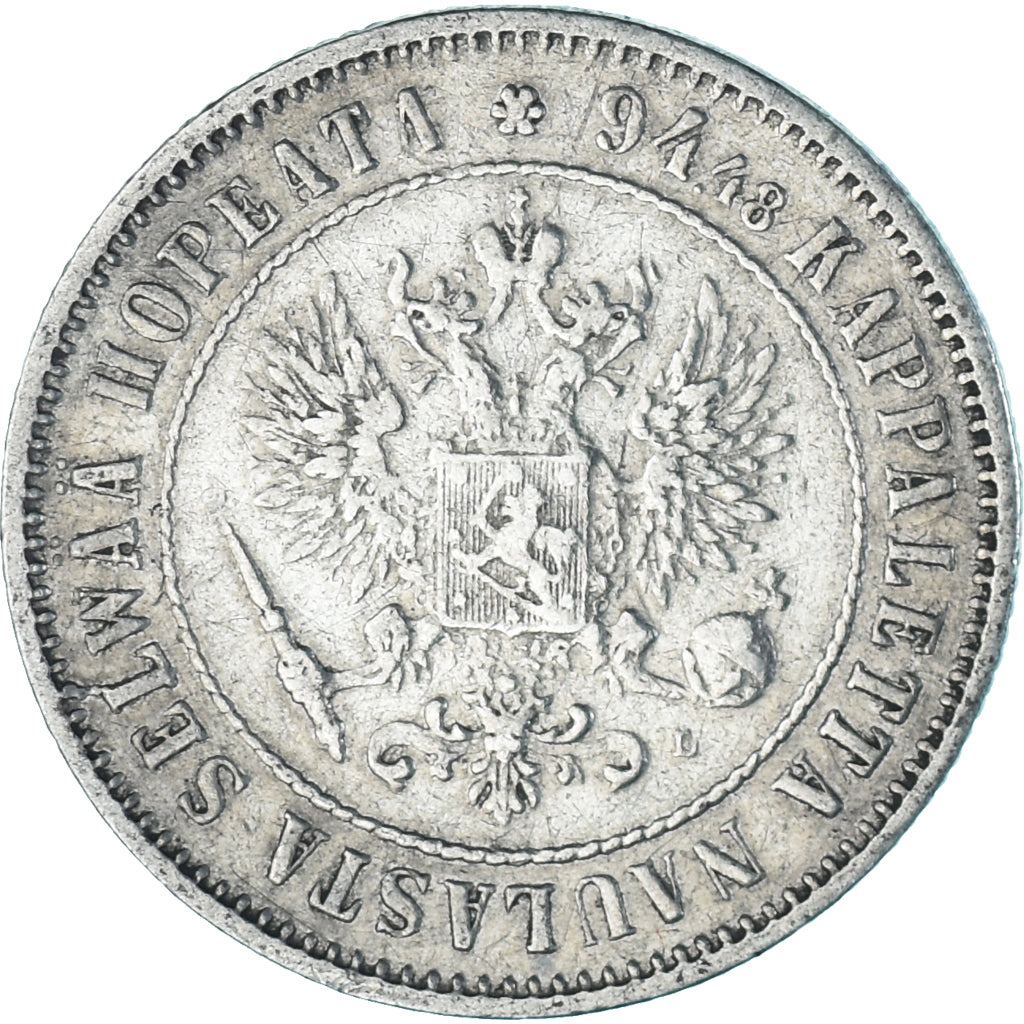 Monnaie, Finlande, Alexander III, Markka, 1890, Helsinki, TTB, Argent, KM:3.2