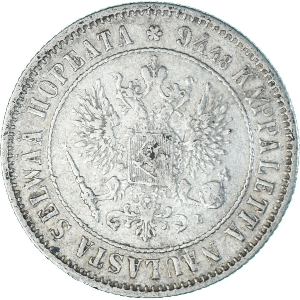 Coin, Finland, Alexander III, Markka, 1890, Helsinki, EF(40-45), Silver, KM:3.2