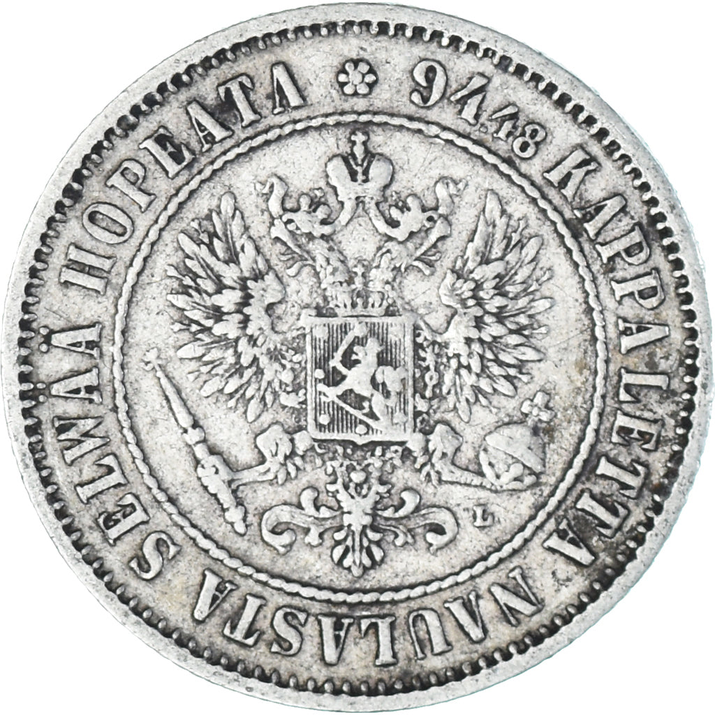Monnaie, Finlande, Alexander III, Markka, 1890, Helsinki, TTB+, Argent, KM:3.2