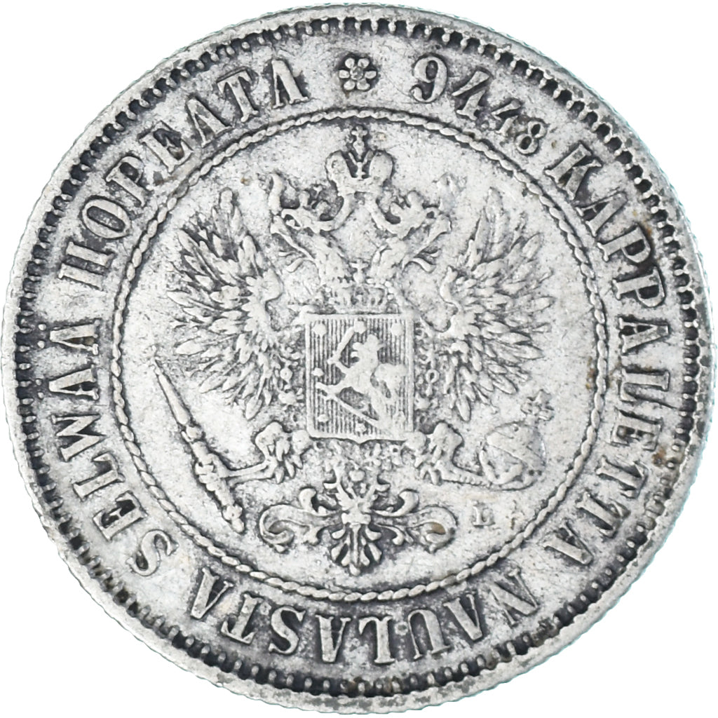 Coin, Finland, Alexander III, Markka, 1892, Helsinki, EF(40-45), Silver, KM:3.2