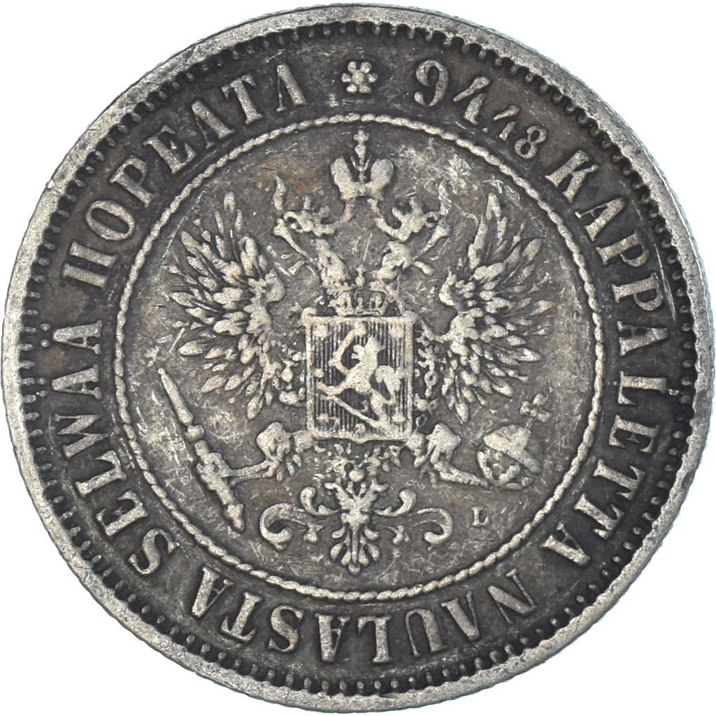 Monnaie, Finlande, Alexander III, Markka, 1892, Helsinki, TTB, Argent, KM:3.2