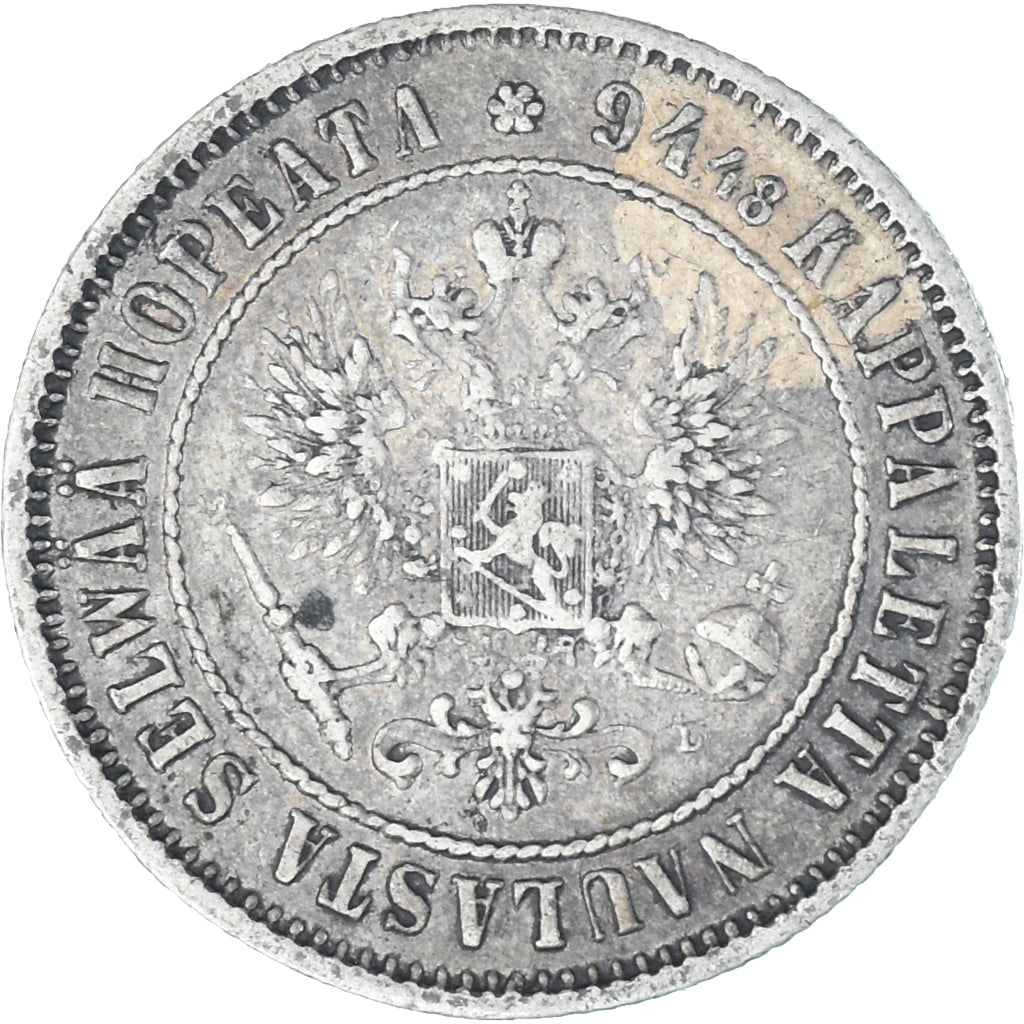 Coin, Finland, Alexander III, Markka, 1892, Helsinki, EF(40-45), Silver, KM:3.2