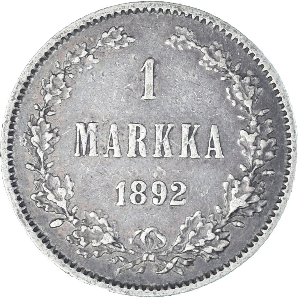Coin, Finland, Alexander III, Markka, 1892, Helsinki, EF(40-45), Silver, KM:3.2