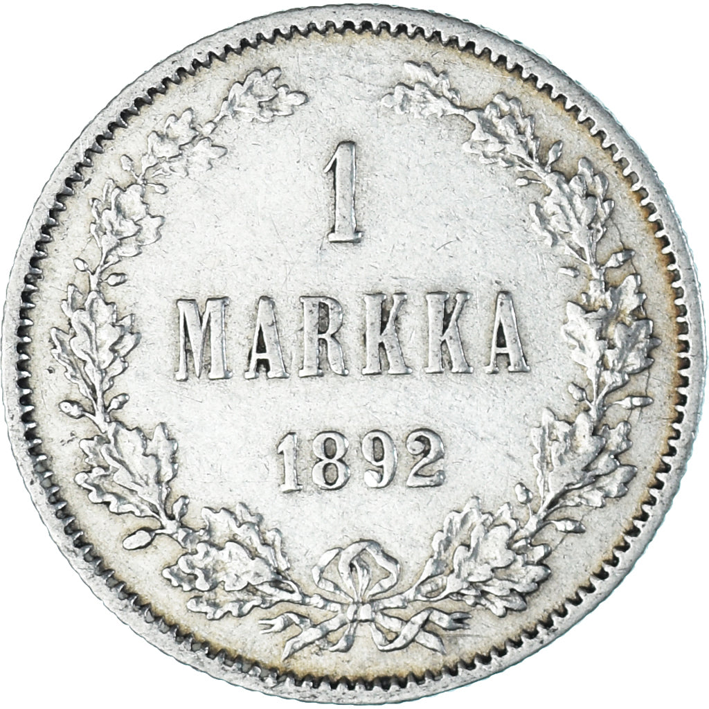 Coin, Finland, Alexander III, Markka, 1892, Helsinki, AU(50-53), Silver, KM:3.2