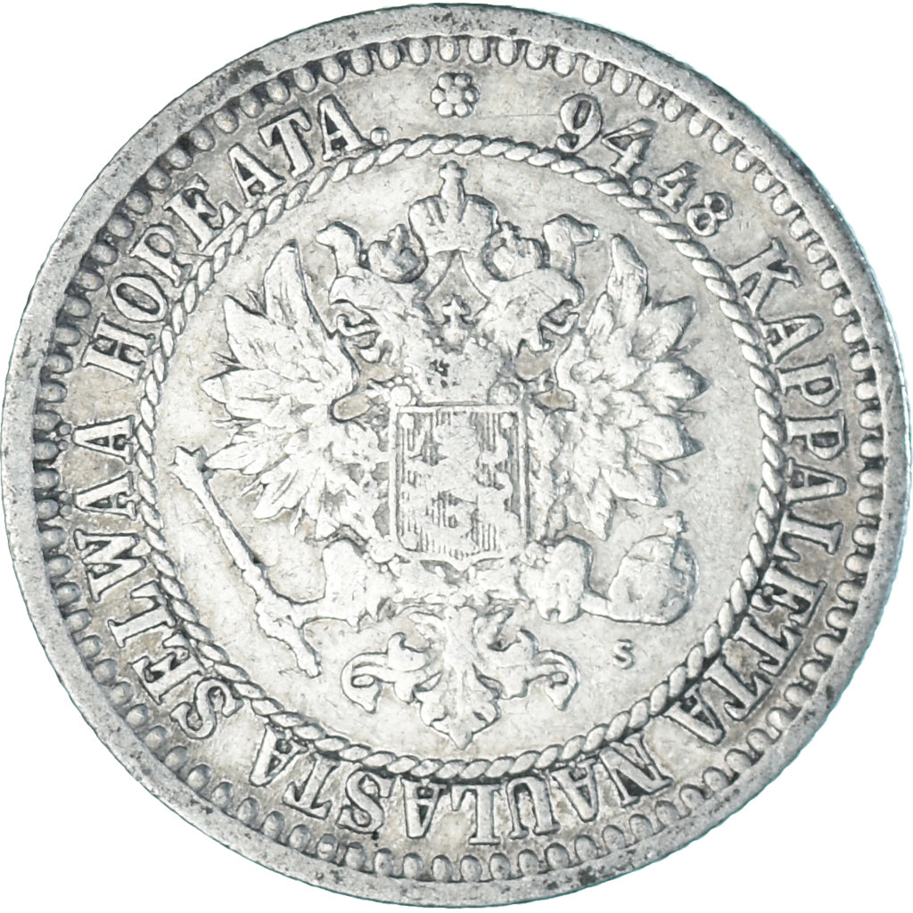 Coin, Finland, Alexander II, Markka, 1866, Helsinki, EF(40-45), Silver, KM:3.1