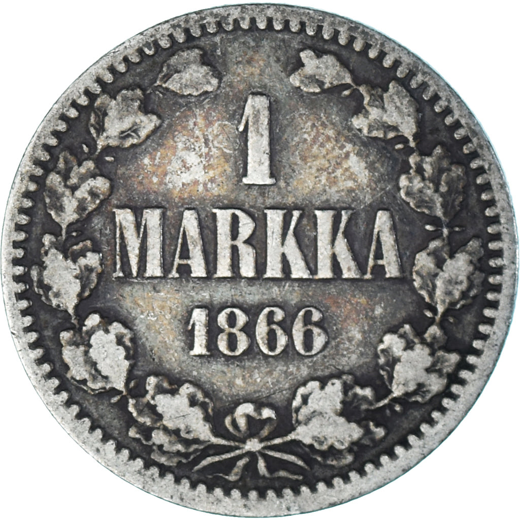 Monnaie, Finlande, Alexander II, Markka, 1866, Helsinki, TTB, Argent, KM:3.1