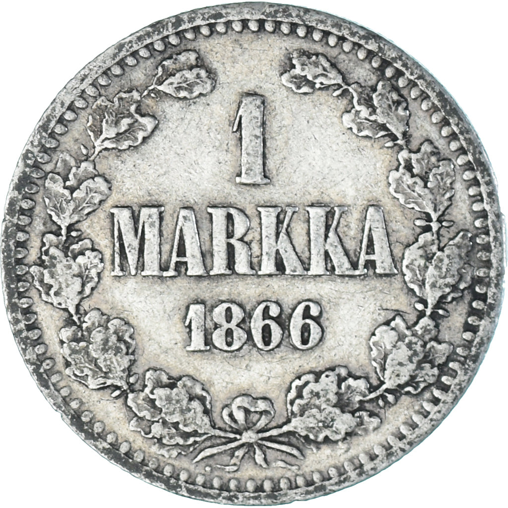 Coin, Finland, Alexander II, Markka, 1866, Helsinki, EF(40-45), Silver, KM:3.1