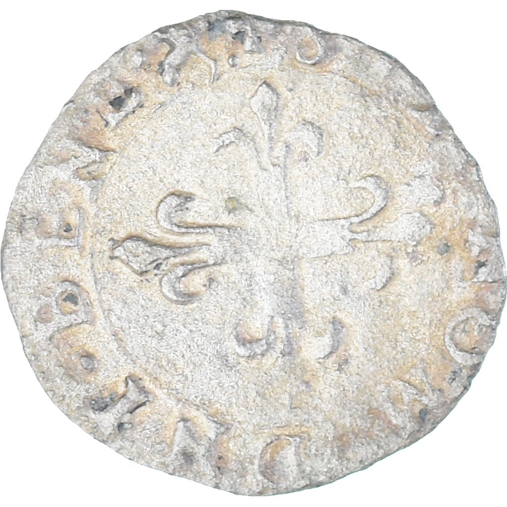 Monnaie, France, Charles IX, Liard, 1574, Lyon, Très rare, TB+, Billon