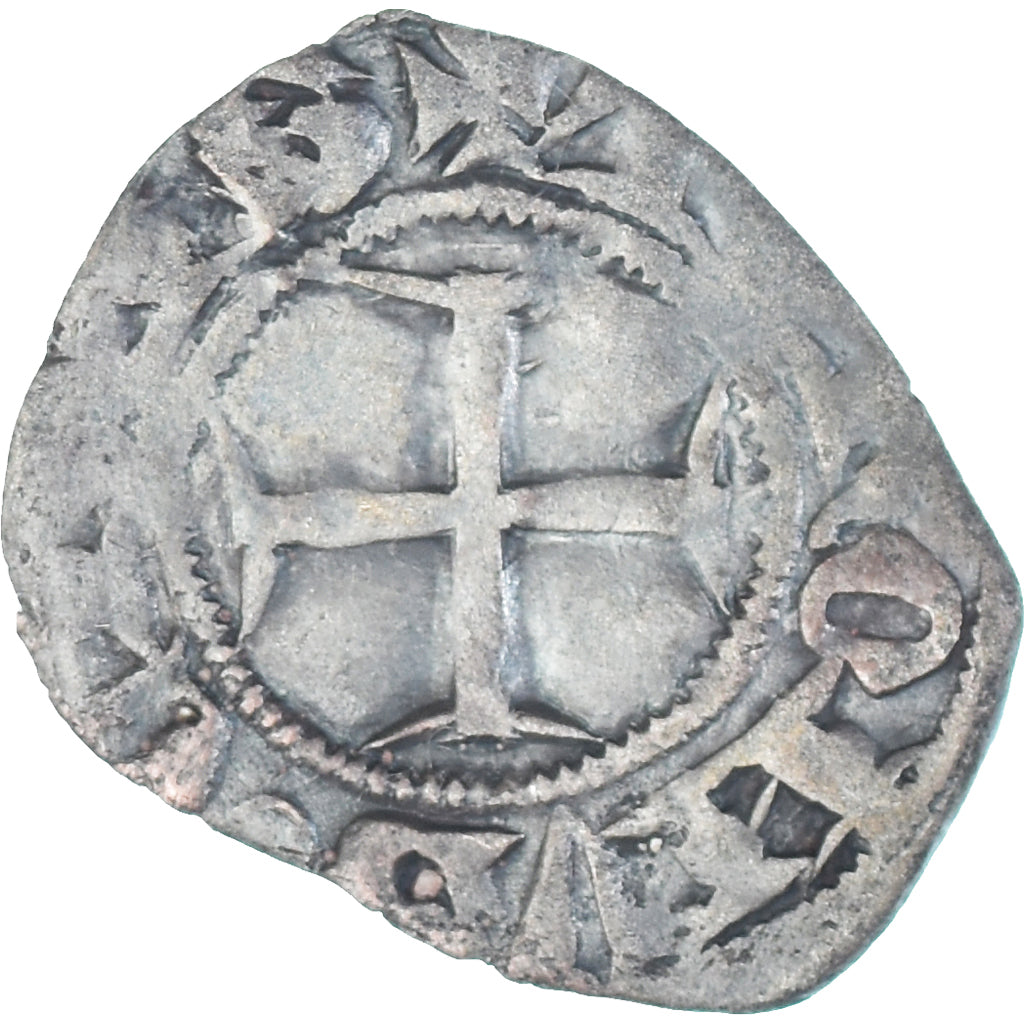 Moneda, Francia, Charles VI, Denier Tournois, 1380-1422, 1st emission, BC+
