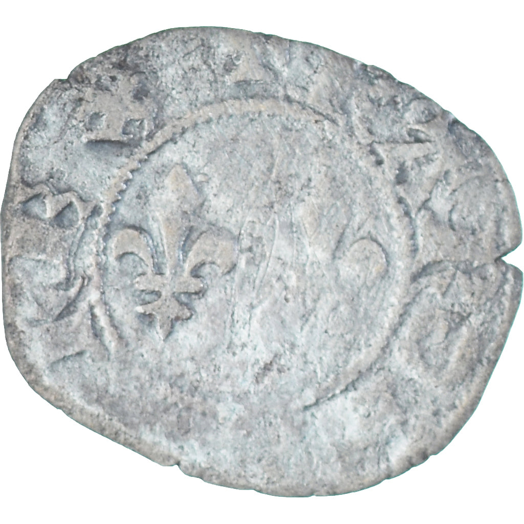 Moeda, França, Charles VI, Denier Tournois, 1380-1422, 2nd Emission, VF(20-25)