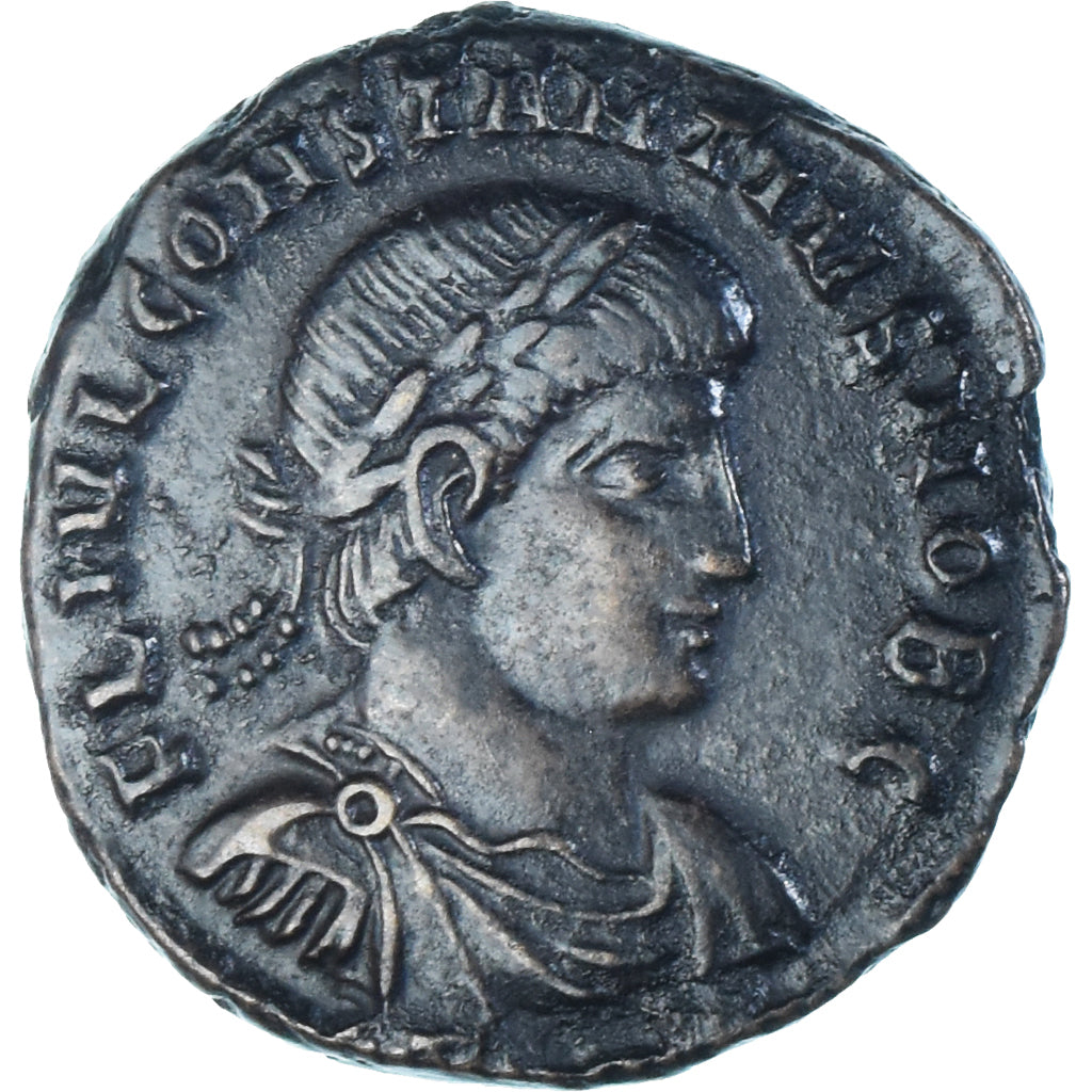 Moeda, Constantius II, Follis, 334-335, Aquileia, Rara, AU(55-58), Bronze