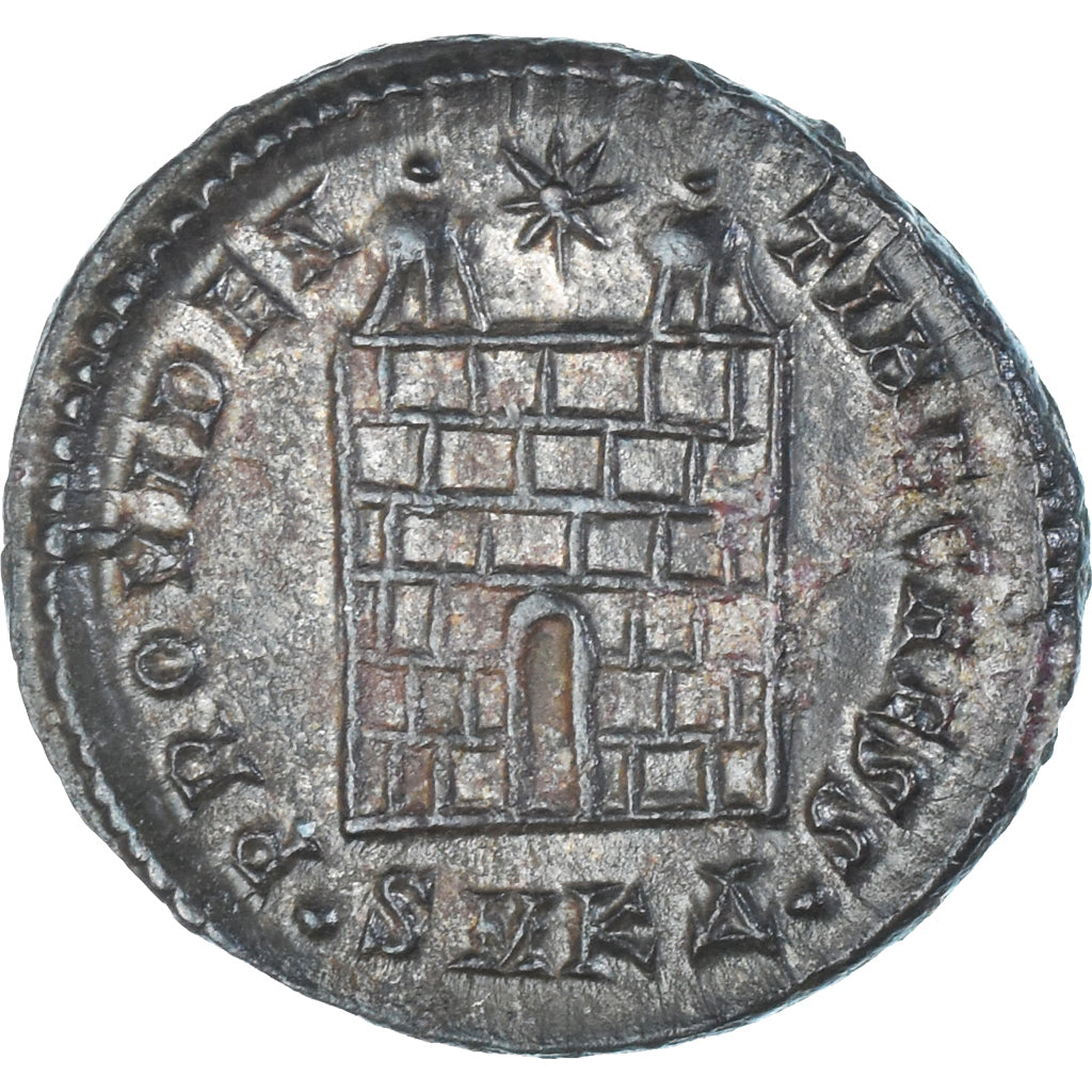 Moeda, Constantius II, Follis, 326-327, Kyzikos, MS(60-62), Bronze, RIC:48