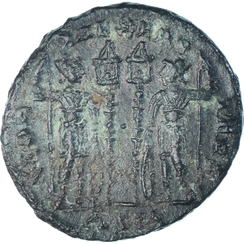 Moeda, Constantius II, Follis, 330-333, Siscia, AU(55-58), Bronze, RIC:221