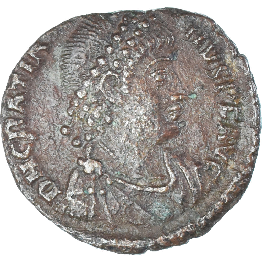 Moneta, Gratian, Follis, 378-383, Antioch, BB, Bronzo, RIC:45a