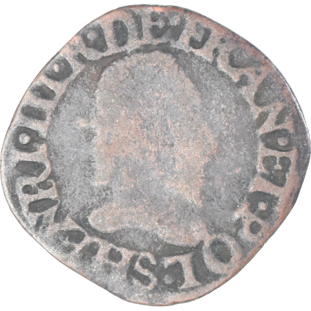 Moneta, Francia, Henri III, Double Tournois, 1586, Troyes, MB, Rame, CGKL:134