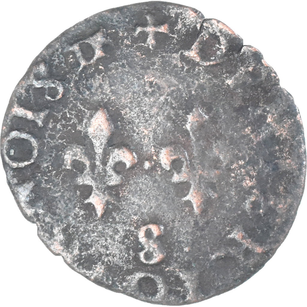 Moneta, Francia, Denier Tournois, n.d. (1578-1580), Troyes, Rare, MB, Rame