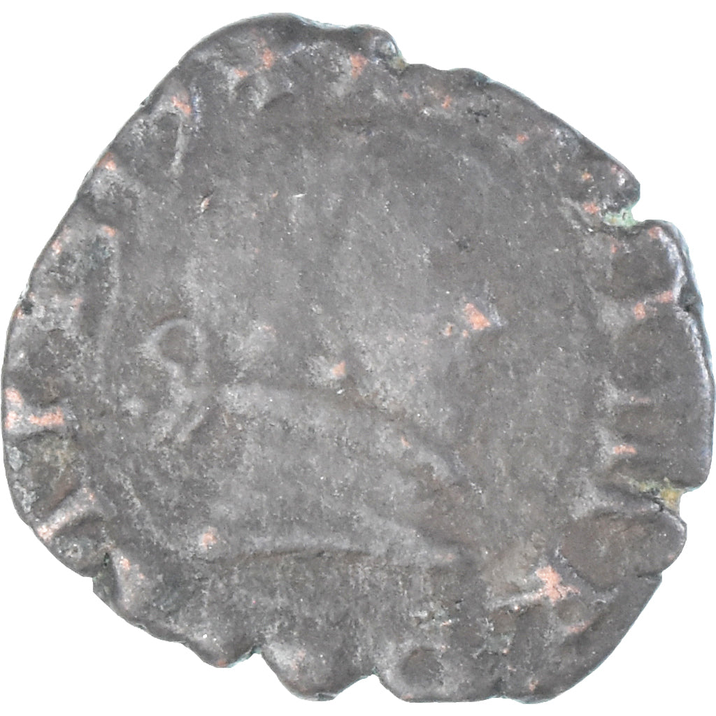 Moneta, Francia, Henri III, Denier Tournois, 1579, Dijon, MB, Rame, CGKL:46