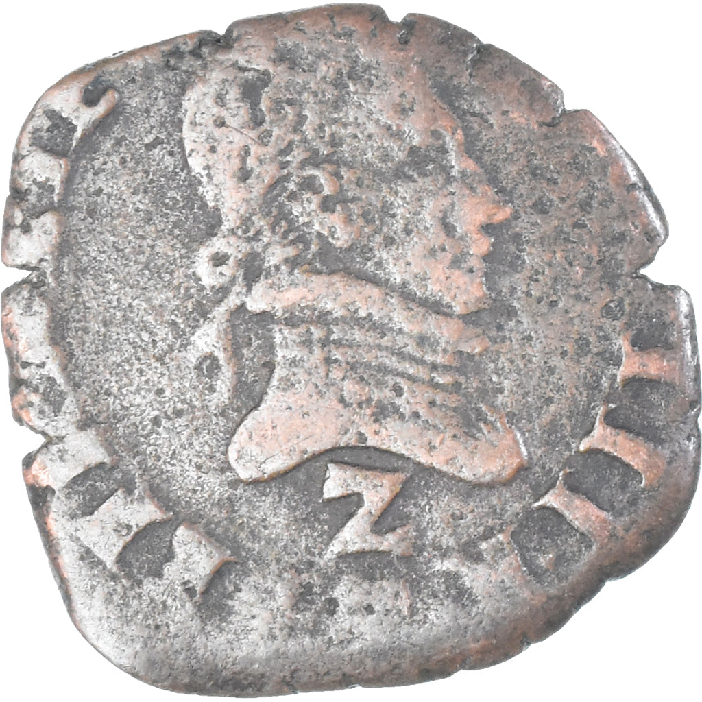 Munten, Frankrijk, Henri III, Double Tournois, 1588, Grenoble, FR, Koper
